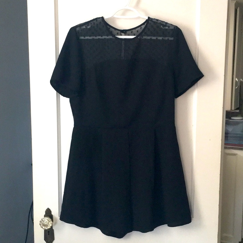 ASOS Black One Piece Shorts Lace Top Open Back 10